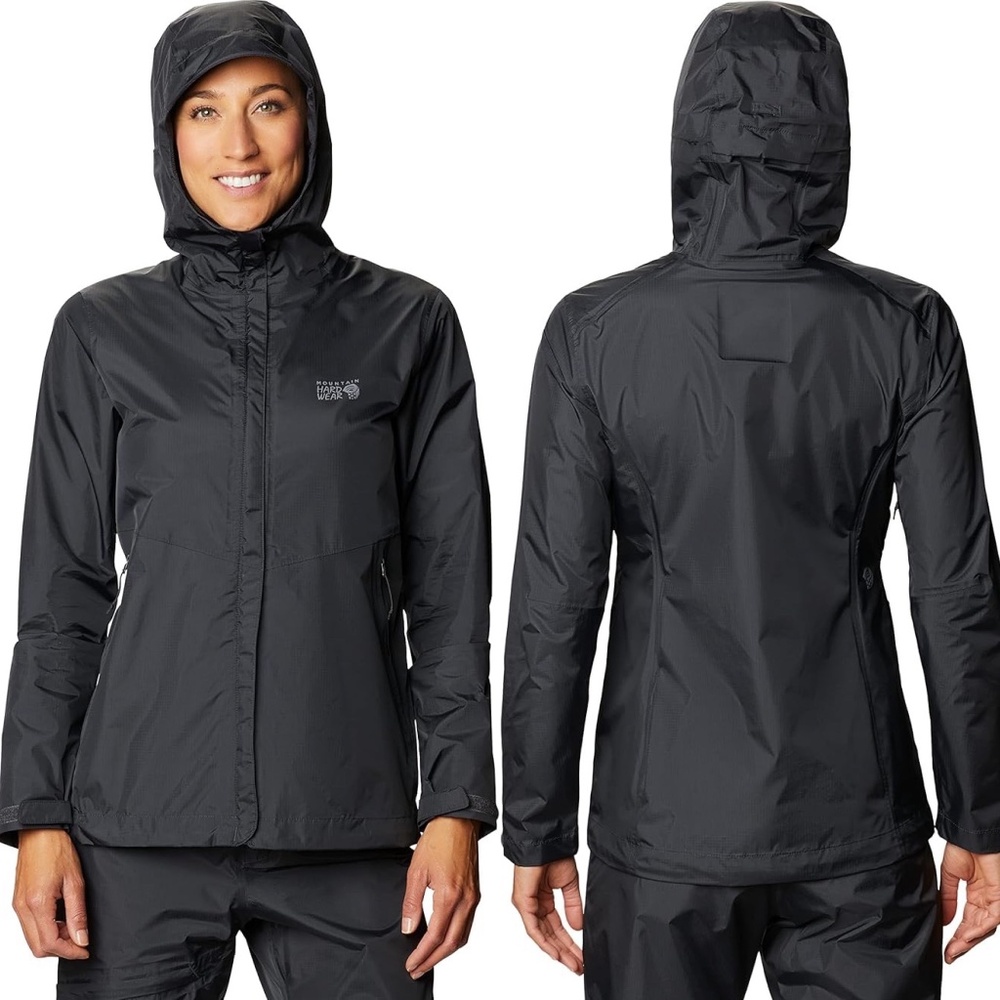 ✨NWT✨ MOUNTAIN HARDWEAR Women's Acadia Rain Coat Jacket Black Sz XS
